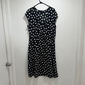 City Streets Black and White Polka Dot Midi Dress